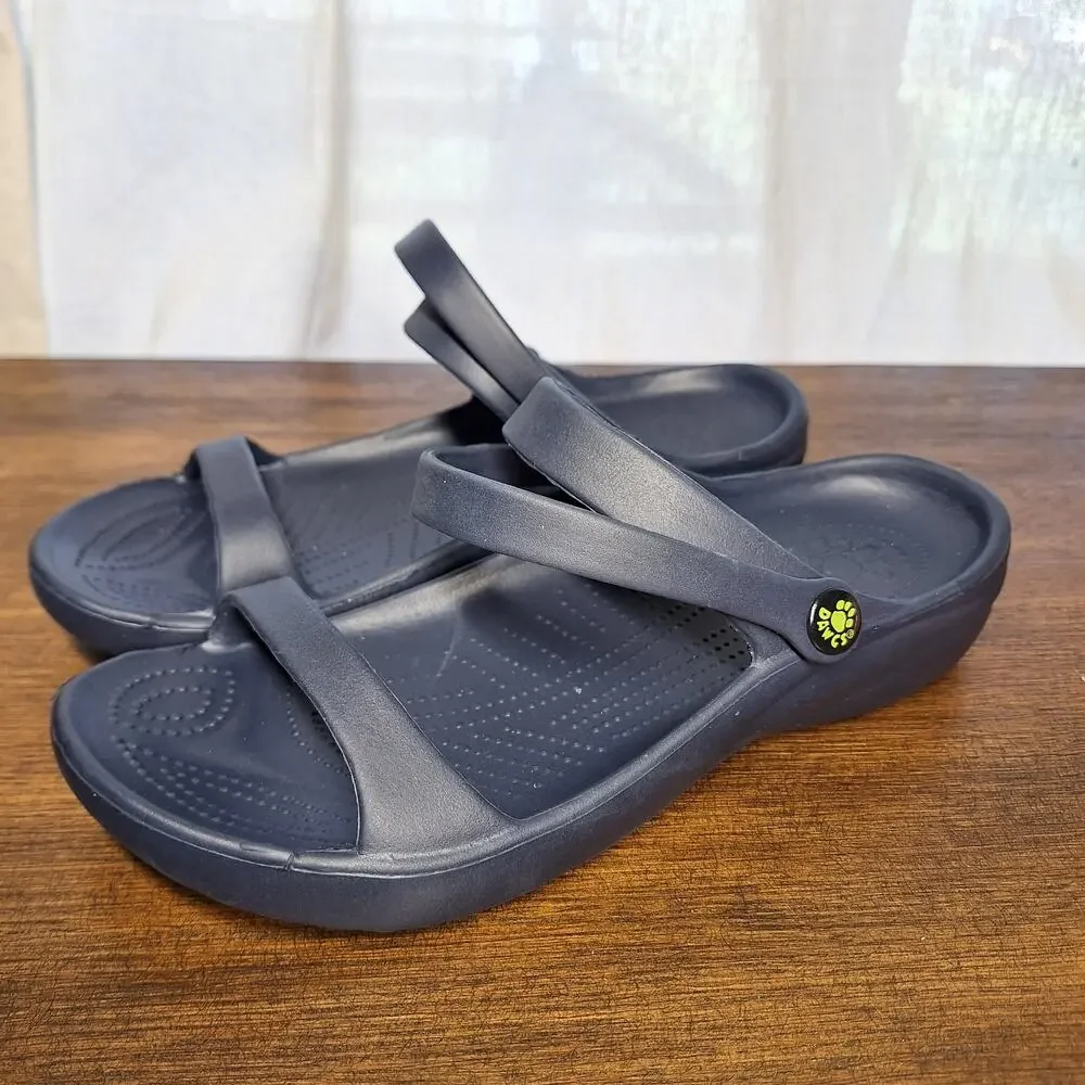 Dawgs 3 strap comfort sandals waterproof navy blue size 8 beach travel vacation